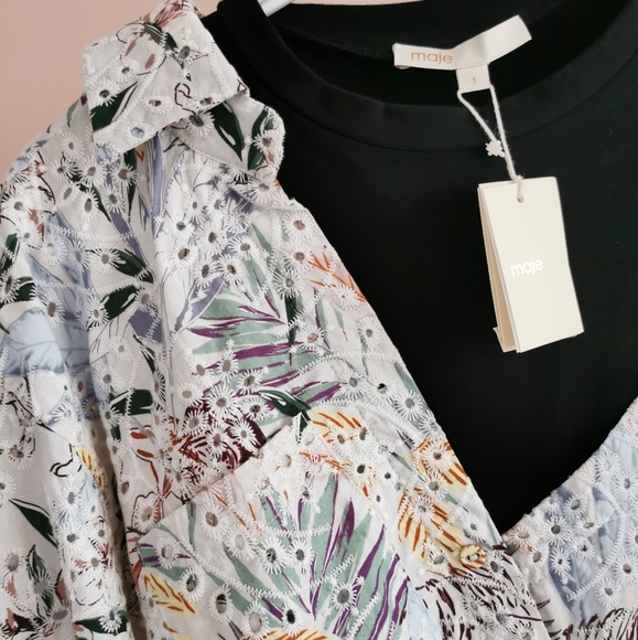 ❌SOLD❌ Maje Jungle Blanc Shirt - Picture 3 of 9